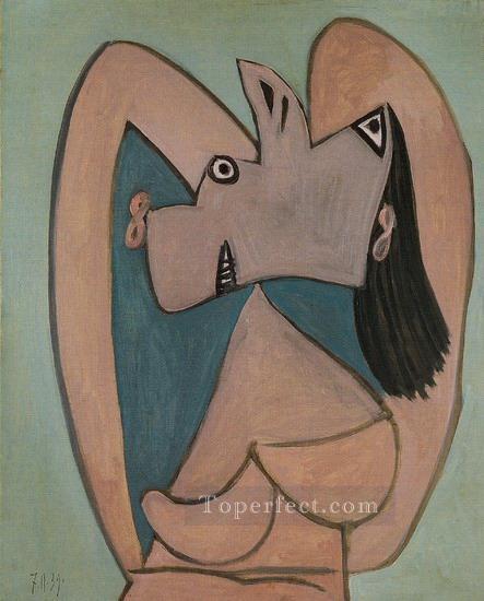 Buste de femme les bras croises derriere la Tete 1939 Cubism Oil Paintings